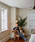 Living room with a ceiling fan using Smart Fan Speed Control Wall Switch For Ceiling Fans Four Speeds Plus Off No Pull Chain