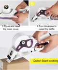 Portable Handheld Labeling Machine For Flat And Curved Surfaces Semi Auto Small Self Adhesive Sticker Gun showing setup steps for manual use.