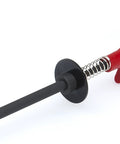 Close-up of the Serpentine Belt Grabber Tool 27 Inch Long For Quick Belt Install And Removal, showing red handle and spring mechanism.