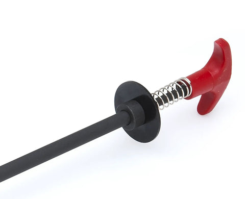 Close-up of the Serpentine Belt Grabber Tool 27 Inch Long For Quick Belt Install And Removal, showing red handle and spring mechanism.