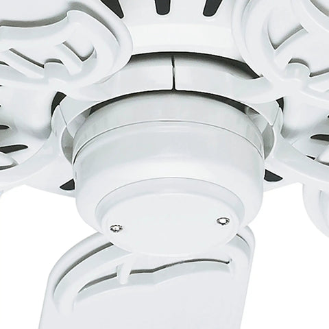 Bridgeport 52 Inch Indoor Outdoor Ceiling Fan With Pull Chain, Damp Rated, White Finish, fan motor detail view