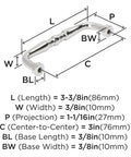 Dimensions of 3 Inch Center To Center Polished Chrome Everyday Heritage Cabinet Pull Drawer Handle 1 Pack Includes Mounting Screws Ideal For Kitchen Cabinets And Furniture Polished Finish