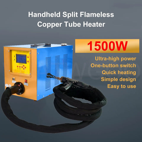 Heavy Hitter 1500 Watt Induction Bolt Heater And Stuck Fastener Remover With Built In Water Cooling, displayed with handle and heating hose.