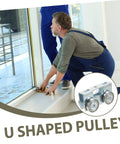 Heavy Duty Sliding Door Roller Wheels For Barn And Cabinet Doors, U Type Track Pulley System, being installed by man