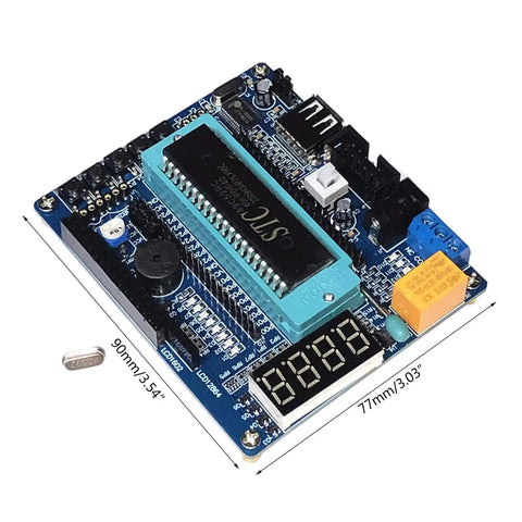 51 MCU No Frills Hands On Learning Kit Development Board with LCD1602, buzzer, and preloaded chip for automation projects