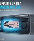 Blazing Fast USB4 To Portable External NVMe SSD Enclosure with 8TB SSD support and aluminum shell, tool-free design.