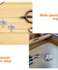 Hidden 43mm Zinc Alloy Concealed Hinges Set For Jewelry Boxes And Cabinet Doors With 180 Degree Folding Cross Hinges Black Mini Hinge Kit For Small Wooden Cases And Cupboards Includes 4 Pieces