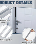 Heavy Duty 2 Pack Steel Door Latch Guard Plates 12 Inch Gray Painted showing waterproof and rust-proof features on entry door.