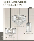 Recommended collection of chandeliers featuring Four-Tier Crystal Chandelier In Matte Black, Modern 3-Light Pendant CC4215-3W-BK.