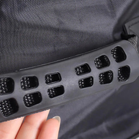 Close-up of the ergonomic grip handle on Heavy Duty EV Charger Tote Bag Made Tough With Ripstop Oxford Fabric.