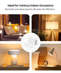 2 In 1 Dimmer Plug With Remote No Smart Features, Wireless Control Outlet With Up To 100 Ft Range, Plug In Dimmer Switch For Dimmable Bulbs And String Lights, Max 300W shown with various indoor lighting setups.