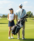 Golfers on course with Two Pack Golf Ball Storage Bags Nylon Mesh Pouches With Drawstring Organizer, Large Capacity Shag Bag