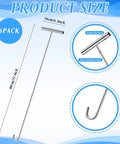 Diagram showing Beefy Six Pack 31 Inch Heavy Duty Steel J Hook Lifting Hooks Set for Pulling Manhole Covers and Storm Drains with dimensions.