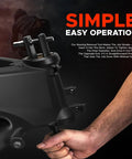 Rogierra bearing race puller installed on motorcycle steering stem; side view extracting 1-1/8–2-5/8 in ID races.