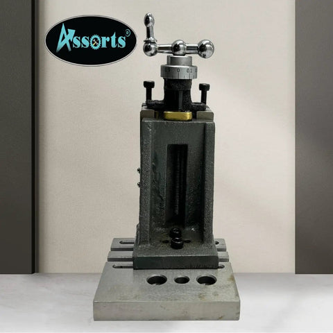 Front view of Design Patent Mini Vertical Milling Slide With Base Plate For Direct Mount On 7x14 Mini Lathe, Fixed Type
