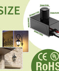 3 Piece Dusk To Dawn Sensor Switch For Outdoor Lighting 120 277V IP65 Waterproof Photo Cell with size dimensions and certifications