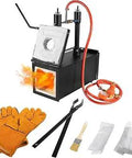 Pro Grade Portable Propane Forge With One Burner And 2600F Heat Large Capacity Square Forging Furnace tools included