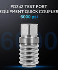 Steel Test Port Quick Coupler For Diagnostic Gauges And SensoControl Meters, Push To Connect, Female Pipe Thread, PD242