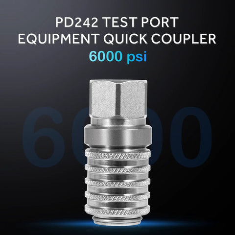 Steel Test Port Quick Coupler For Diagnostic Gauges And SensoControl Meters, Push To Connect, Female Pipe Thread, PD242
