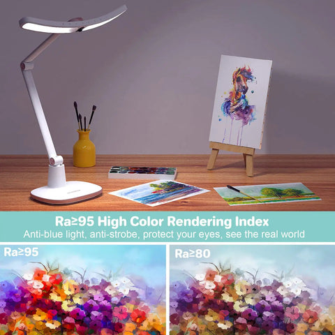 E Reading LED Desk Lamp With Monitor Sensor Touch Control illuminating art with high color rendering index
