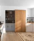Concealed 38 Inch Sliding Barn Door Hardware Kit With Soft Close Aluminum Hidden Track System Wall Mount installed in kitchen