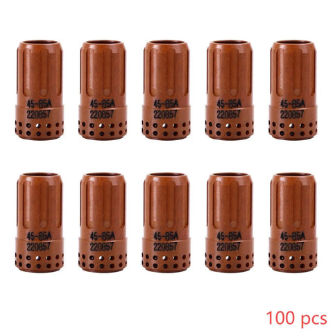 10 Pack 220857 Swirl Ring Replacement Kit For PMX 45XP 65 85 105 Plasma Cutting Torch, showing ten OEM-grade flow-ring inserts.