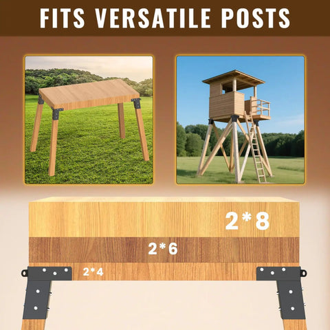 Rock Solid 4x4 Deer Stand Brackets Set Of Four For Deer Blind Platforms With Tilt Angle Support For Hunting Shacks Observation Decks Tree Houses And Outdoor Play Sets