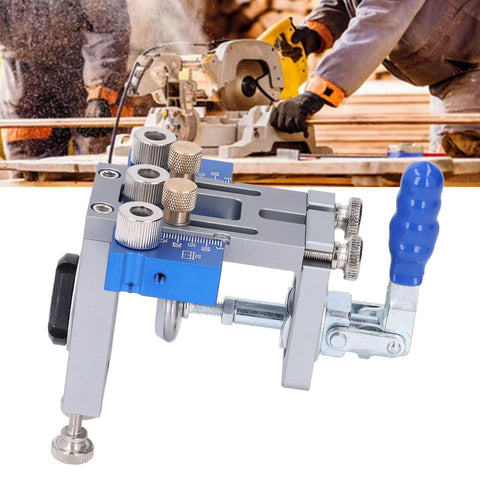 Woodworking Dowel Jig Kit Drill Guide Locator Pro Grade Adjustable Multifunctional Tool with Three Positioning Functions
