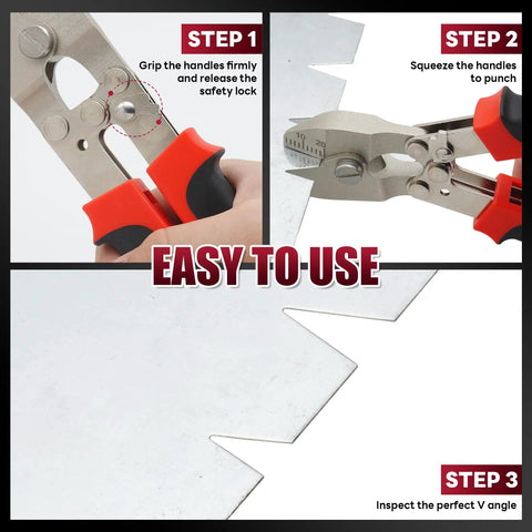 Heavy Duty Hand Sheet Metal Notcher Delivers Snap 30 Degree V Cuts For Hvac Ductwork And Thin Gauge Steel Rock Solid Frame With Snappy Safety Lock Guarantees Smooth Burr Free Trims And Tight Seal Joints Like A Champ