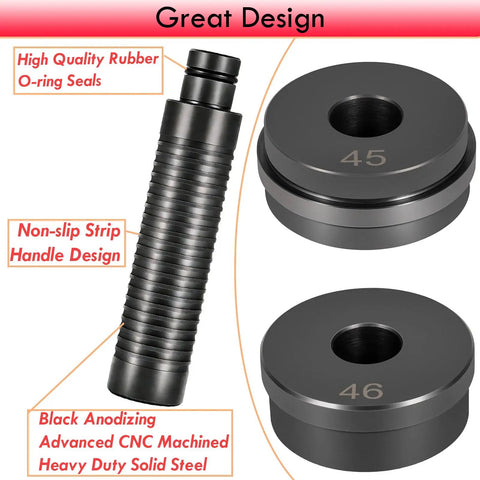 Boss Level Master Bushing Driver Set For GM Ford Chrysler Transmissions showing handle and two steel adapters