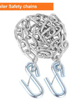 3/16 X 48 Inch Grade 30 Steel Trailer Safety Chain With Clevis Grab Hooks On Each End 3500 Lb WLL 2 Pack Universal Fit