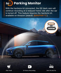 Car under night sky illustrating function of 4K Front Dash Cam With 5G WiFi And 64GB Card Included, Ultra Wide 160 Degree Lens, Mini Car Camera.