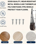Top Shelf 4 Pack Gate Caster Wheels With Screws, Heavy Duty Vertical Track Rollers for smooth rolling on various floor types.