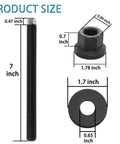 Harmonic Balancer Install Tool For GM V8 LS Engines With Thrust Bearing And Wrench Flats Crank Pulley Installer compatible with LS1 LS2 LS3 LS4 LSX LSA LS6 LQ4 LQ9 1997 and up heavy duty pro grade 35CrMo steel 12.9 strength, showing bolt, nut, and washer dimensions, including 7-inch bolt.