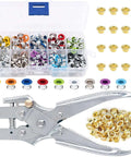 Heavy Duty Pro Grade Eyelet Pliers Kit with 3/16 Inch Grommets, 400 Multicolor Eyelets for leather, fabric, belts, shoes, and clothes