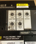 Kickass Heavy Duty Molded Case Circuit Breaker For Commercial And Residential Electrical Panels 600 Volt 250 Amp Industrial Power Grid Protection Setup control panel with settings and warning labels.