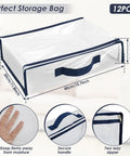 Heavy-Duty Clear Storage Bags With Zipper, 12 Pack, 12L Waterproof Moving Organizer Bags for Clothing, Bedding, and more, 15.7x11.8x3.9 inch