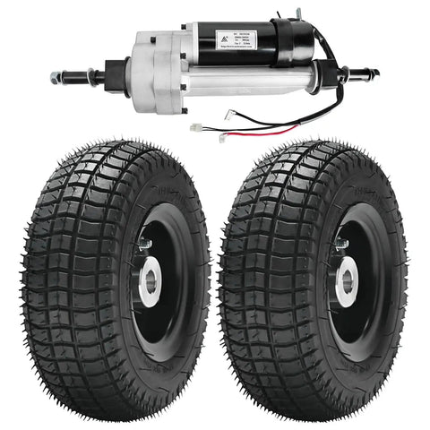 Rear Drive Axle Transaxle With 24V 350W Brush Electric Motor 9x3.50-4 Rear Wheels And Tires for DIY upgrades