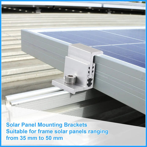 Built Like A Tank 40 Pack Solar Panel End Clamps With Adjustable Aluminum Mounting Brackets on solar panel rails