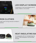 Portable 9x9 Inch Vibration Heat Press with LED display, insulated base, and ironing function for tees and more projects