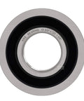 Close-up of flanged ball bearing showing 5/8 inch shaft and 1-3/8 inch hub for JD AM118315 AM35443 Stens 215-038 215-061 replacement.