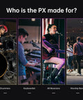 Musicians using Personal In-Ear Monitor System With Master Volume And Individual Channel Controls for stage performances