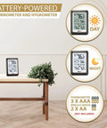Dope Wireless Indoor Outdoor Thermometer Weather Station With Remote Sensor Temperature Humidity Monitor on table