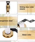 4 Pack Sliding Screen Door Rollers Replacement With 1 Inch Heavy Duty Tension Springs And Concave Steel Ball Bearings Fits Top And Bottom Wheels For B638 B687 B639 B756 Doors Includes Mounting Screws shown in detail with manganese steel material.