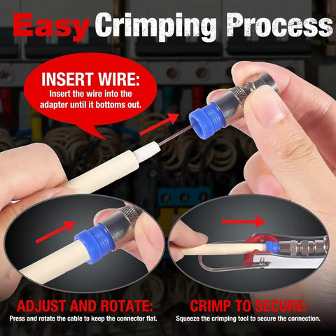 Pro Grade Coax Cable Crimper Kit For RG6 RG59 RG11 With Adjustable Wire Stripper 3 In 1 Compression Tool demonstration