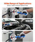 Manual hydraulic crimp tool in use for HVAC and auto AC repair; features the Hydraulic Hose Crimper Kit With 7 Dies For Auto AC Repair, Snap-On Hydra-Krimp in a practical application.