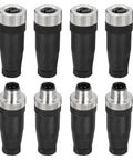 4 Pack M12 4 Pin Aviation Circular Connectors IP67 Waterproof For Outdoor Networks Instruments And Computer Gear Straight Male And Female Sets Durable Waterproof Circular Connector Kit