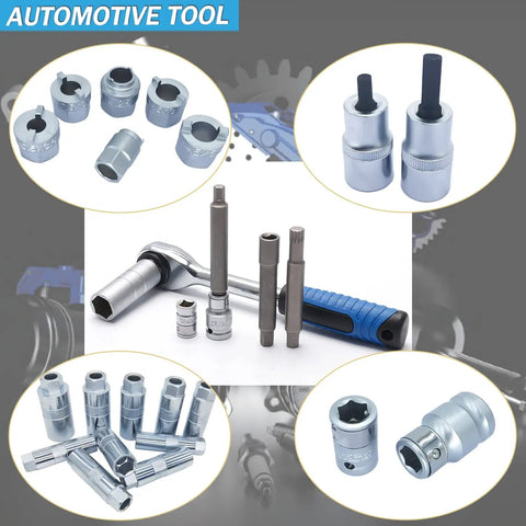 Beast 50 Piece Drive Shock Absorber Tool Kit With Go-Through Ratchet, sockets, and bits for vehicle maintenance
