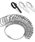 Handy Stainless Steel Ring Sizer Set With 27 Ring Gauges On Cable US Size 1 To 13 Plus Half Sizes Rust Resistant Pro Grade Ring Size Measuring Tool Kit 3 Piece Set