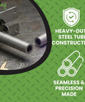 One Half Inch Outer Diameter Steel Tube Spacer Eight Inch Long Two Pack Seamless Round Tubes For DIY Projects Cutting Welding And Repairs Fits Three Eighths Inch Screws And Bolts shown with heavy-duty steel construction and seamless precision.